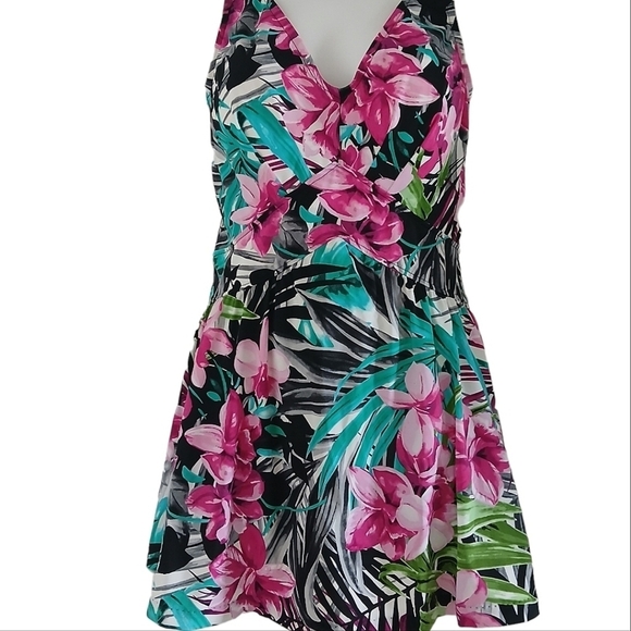 Vintage 90's Maxine Size 14 Plus Full Coverage Skirted Suit Bra Cups Flo… - Picture 6 of 16